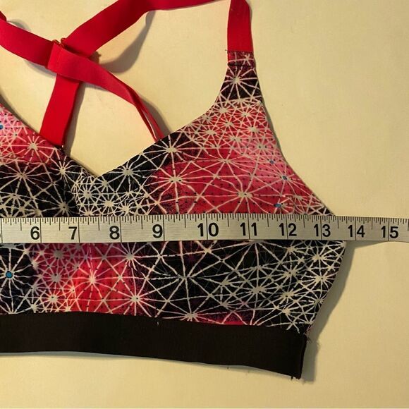Victoria's Secret VSX Sports Bra medium heigh impact Black pink print 32C - Picture 2 of 6